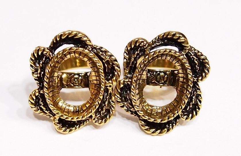 6 -18x13mm Antique Gold Victorian Twisted Rope Floral Adjustable Ring Setting