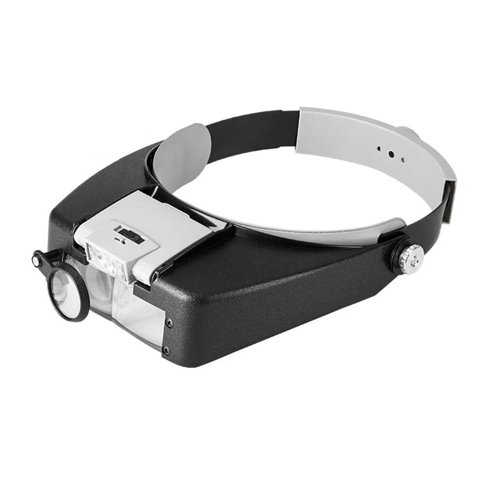 Jewelers Head Headband Magnifier LED Illuminated Visor Magnifying Glasses Loupe