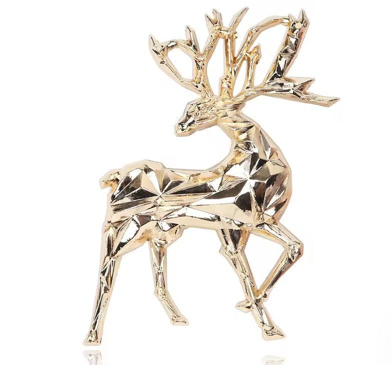 Luxury Gold Reindeer Brooch Pin–Crystal Rhinestone Christmas Jewelry Gift Women