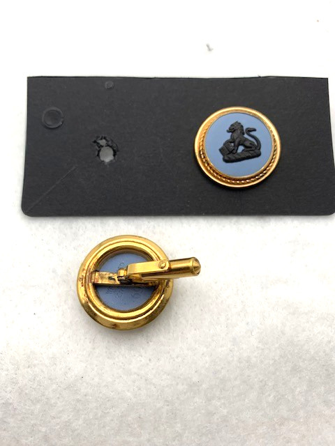 Vintage, Wedgwood Blue Jasperware cuff links from Stratton Of England,