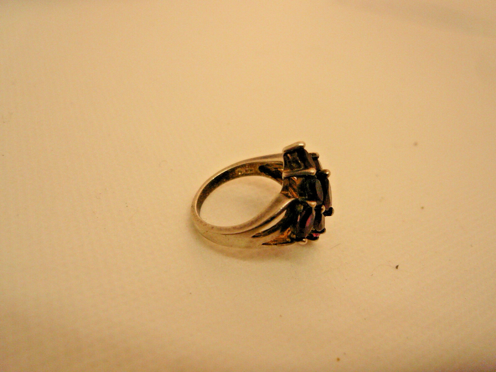 NV Navada Silver Hematite Cocktail Ring Size 6