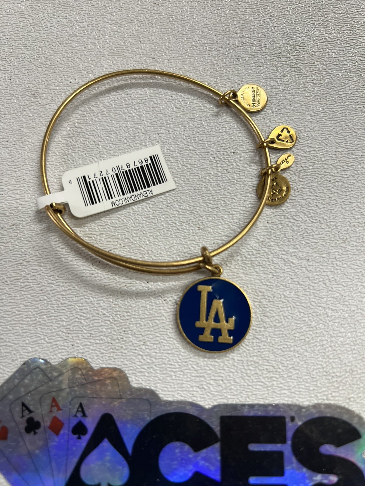 ALEX AND ANI LA Dogers Women’s Charm Bangle Bracelet – Blue Cap Logo New. Copper