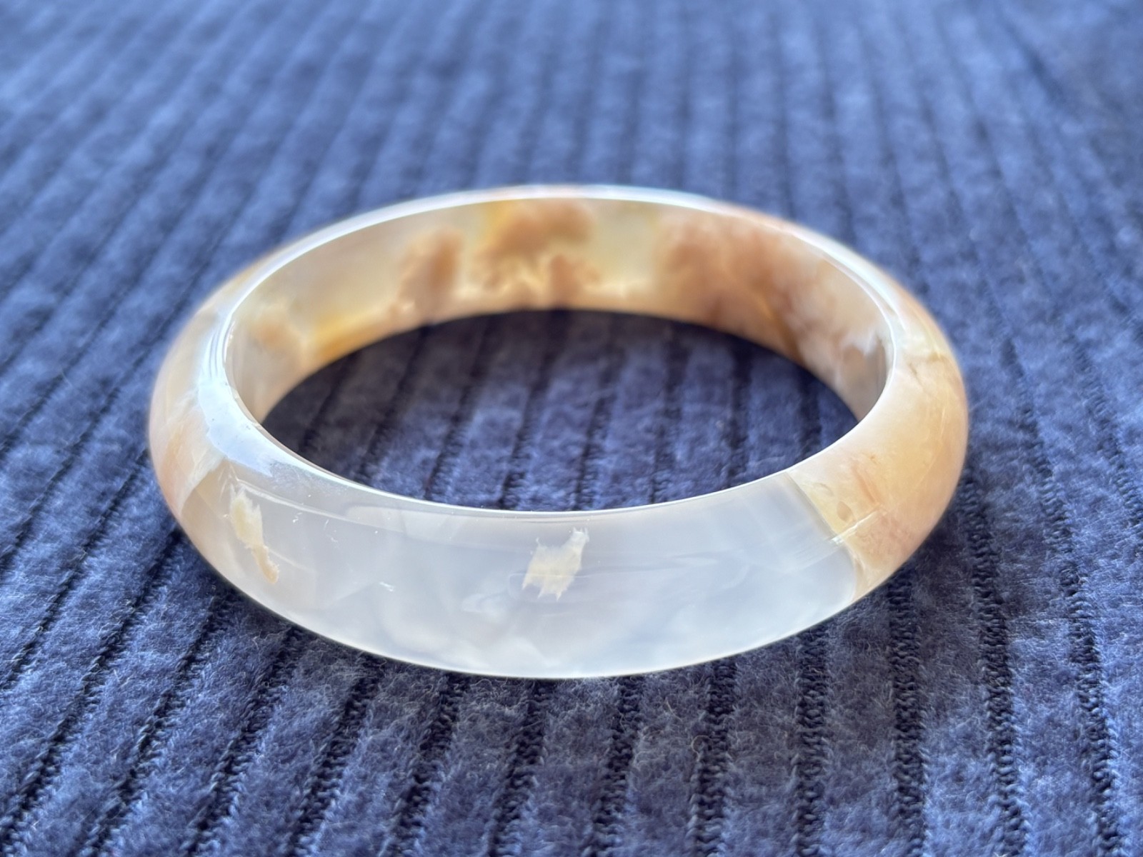 59mm Natural Cherry Blossom Agate Bangle Sakura Flower Quartz