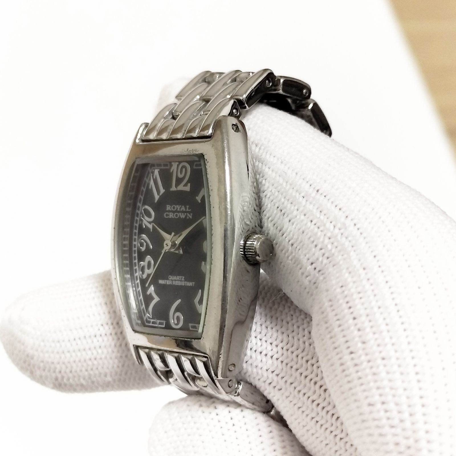 ROYAL CROWN Tonneau Face Black Women’s Watch