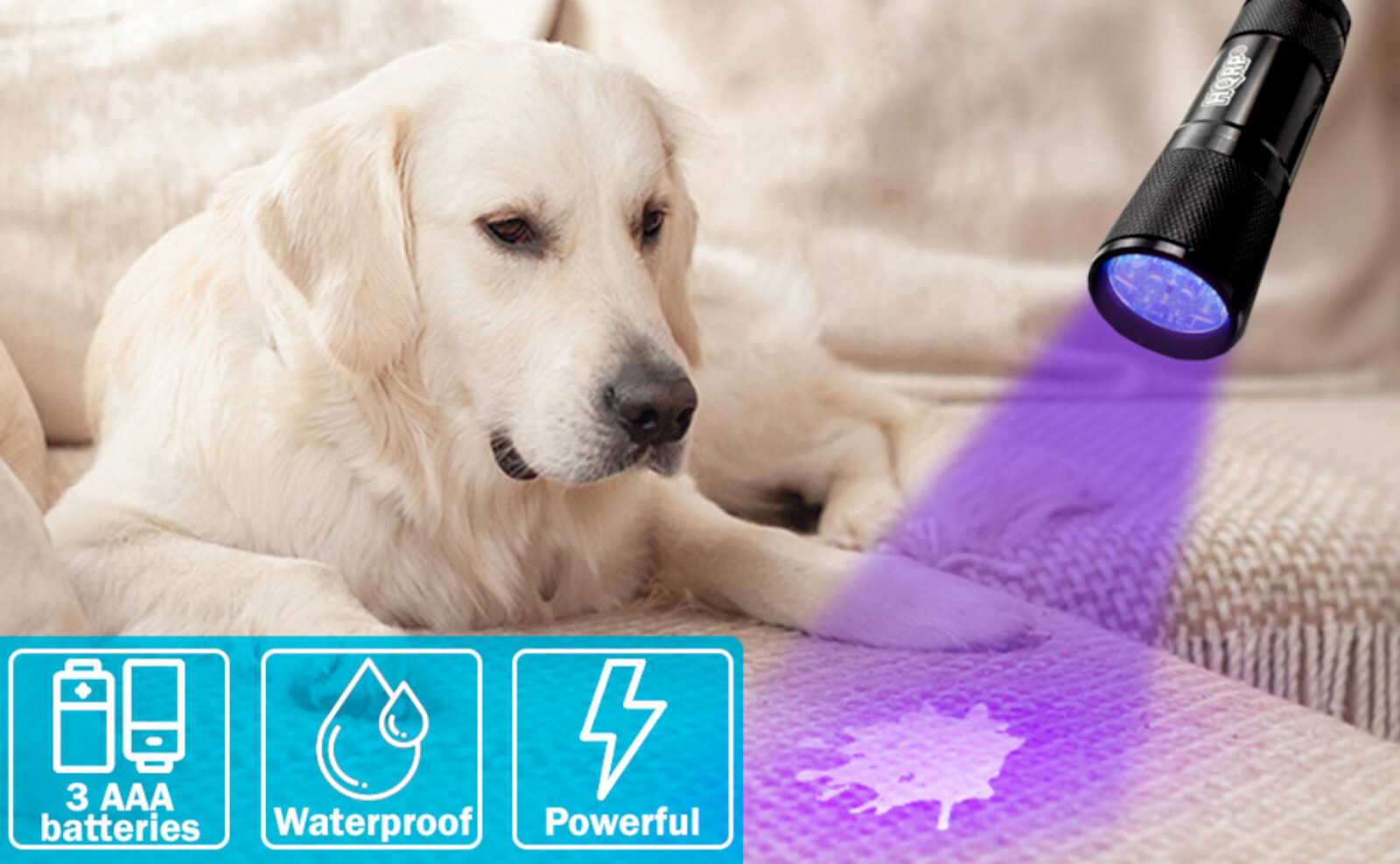 HQRP UV long wave black fluorescent light 365nm Gems Stones Jewelry Flashlight