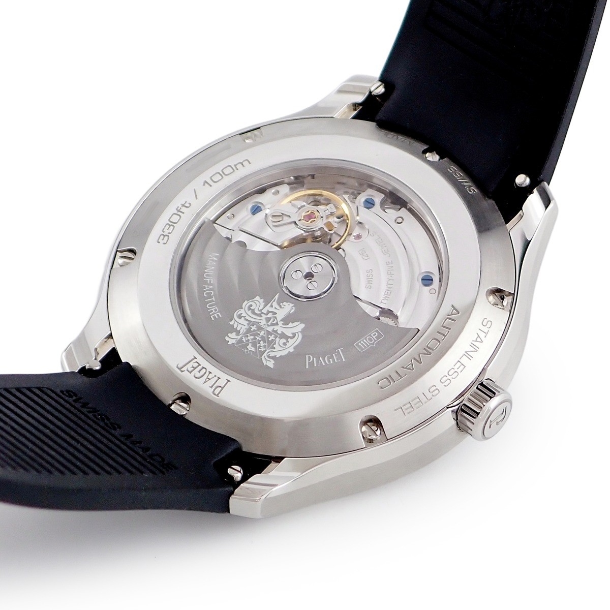 PIAGET Polo Date G0A47014 Black guilloché border pattern cushion-shaped di
