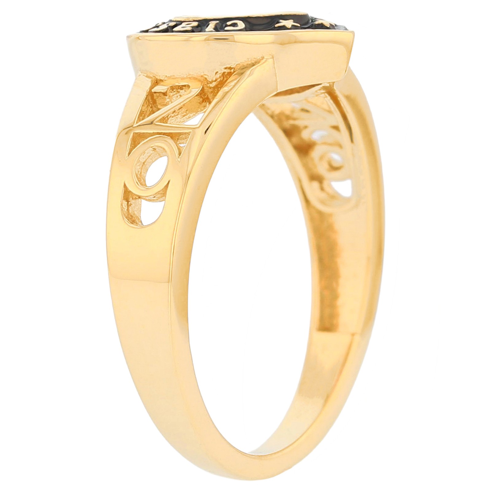 10k or 14k Yellow Gold August Birthstone 2026 Heart Design Graduation Ring