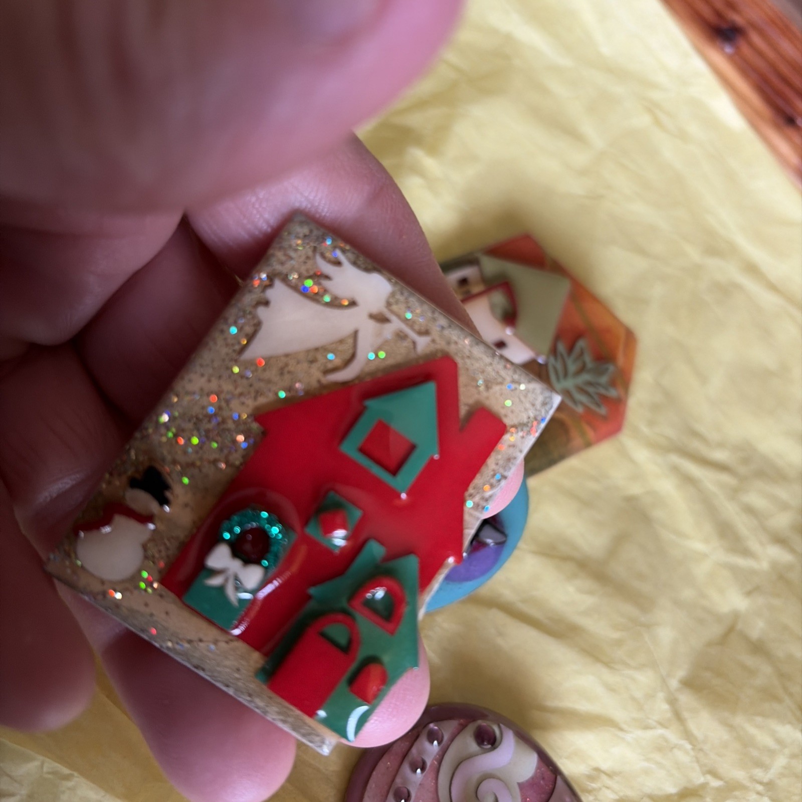 Vintage Lucinda Pin Lot-MCM Retro House-Easter Egg-Cat Pin-Christmas Snowman