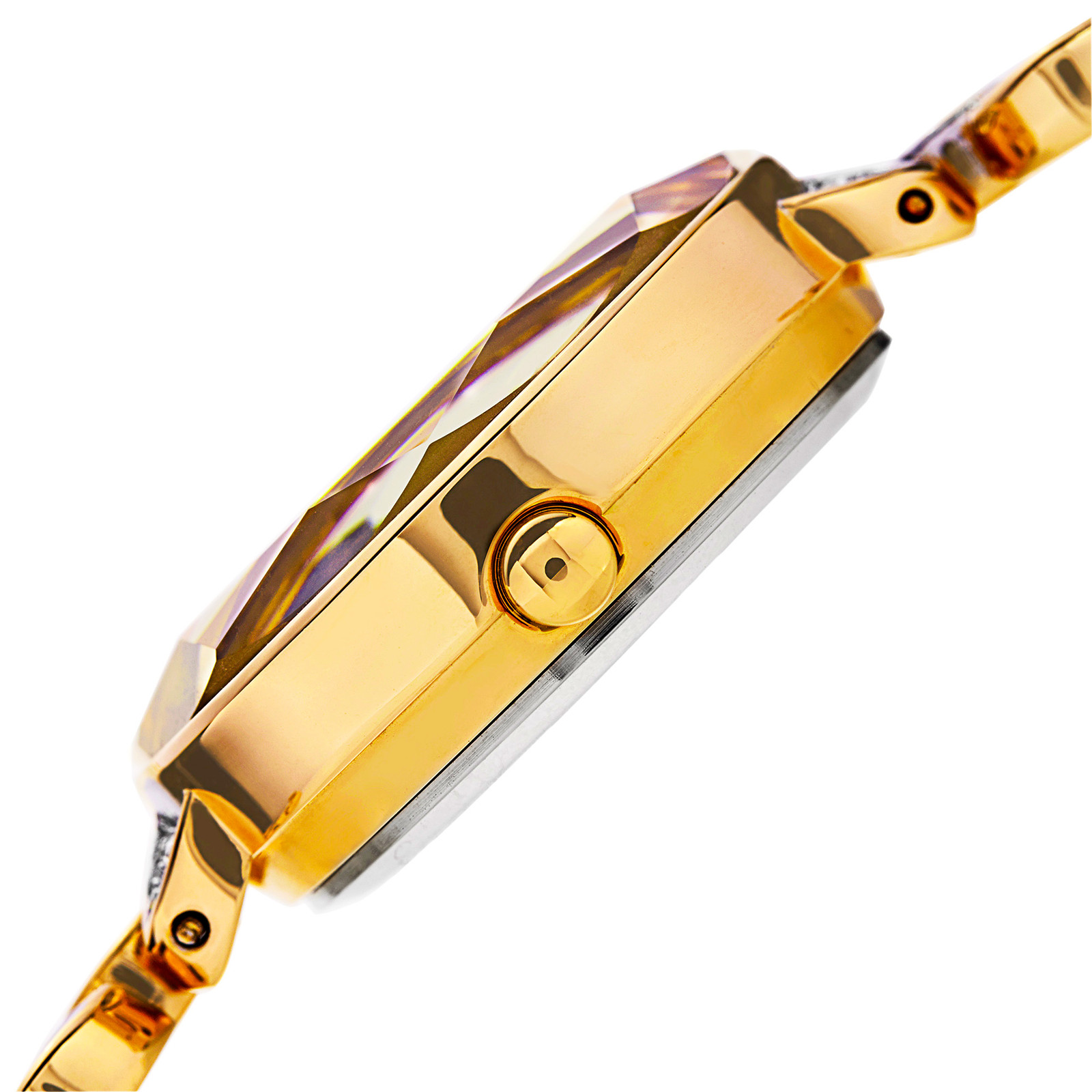 Women’s Burgi BUR133YG Gold-tone Quartz Swarovski Crystal Leather Watch Set