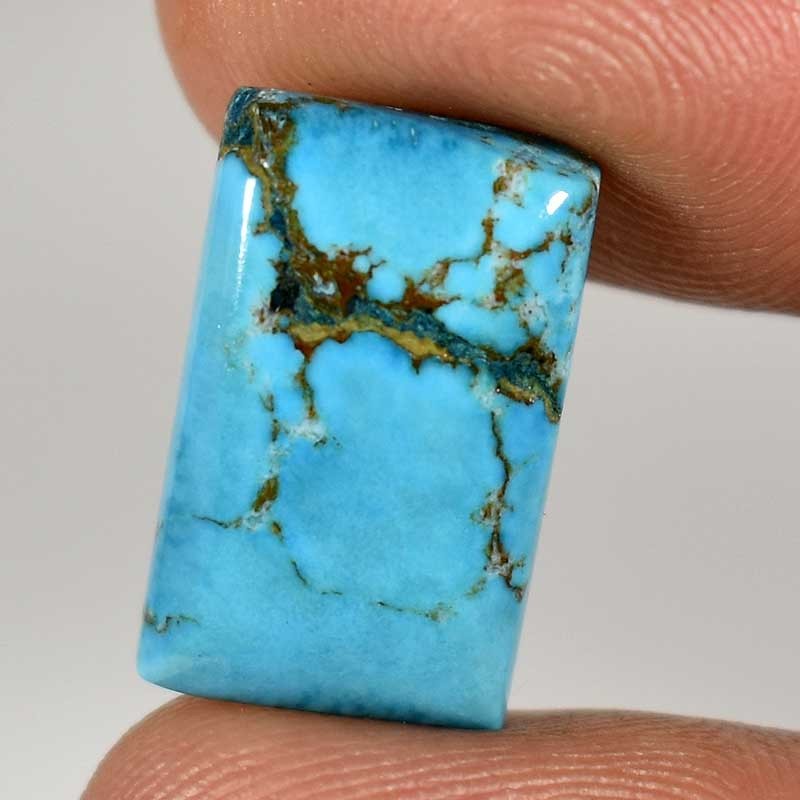 Natural Blue Turquoise Octagon Cabochon Gemstone 13.45Cts. 11mm. 19mm. 05mm.