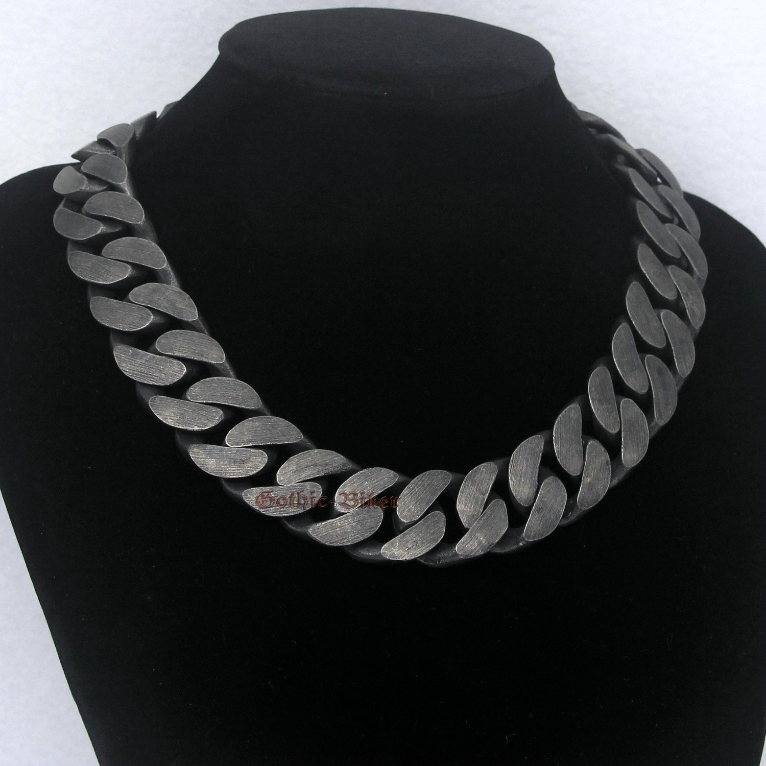 Heavy Chunky Gunmetal Chain Retro Men’s Curb Cuban Link Stainless Steel Necklace
