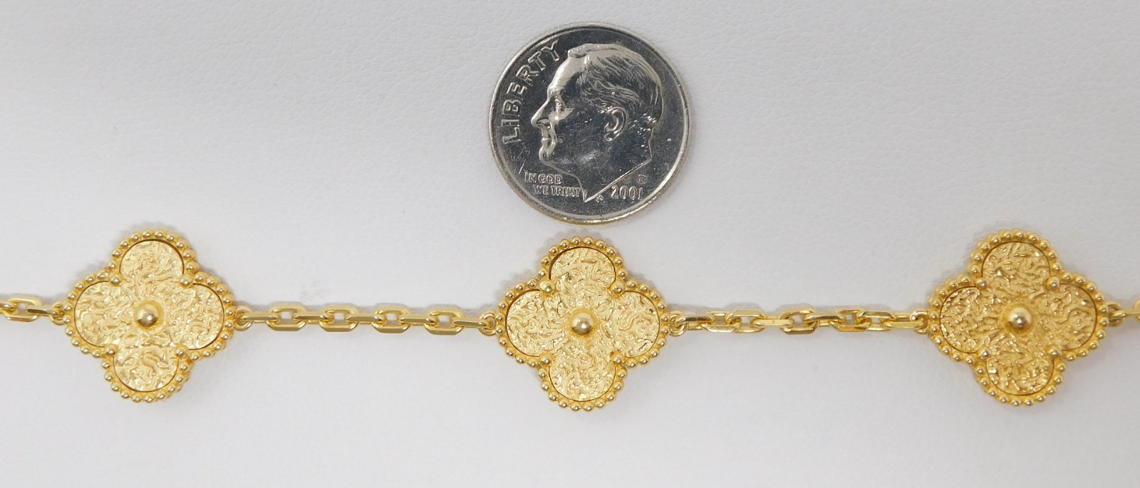 VCA Van Cleef & Arpels 5 Motif Yellow Gold Alhambra Bracelet 7.25″ B9466