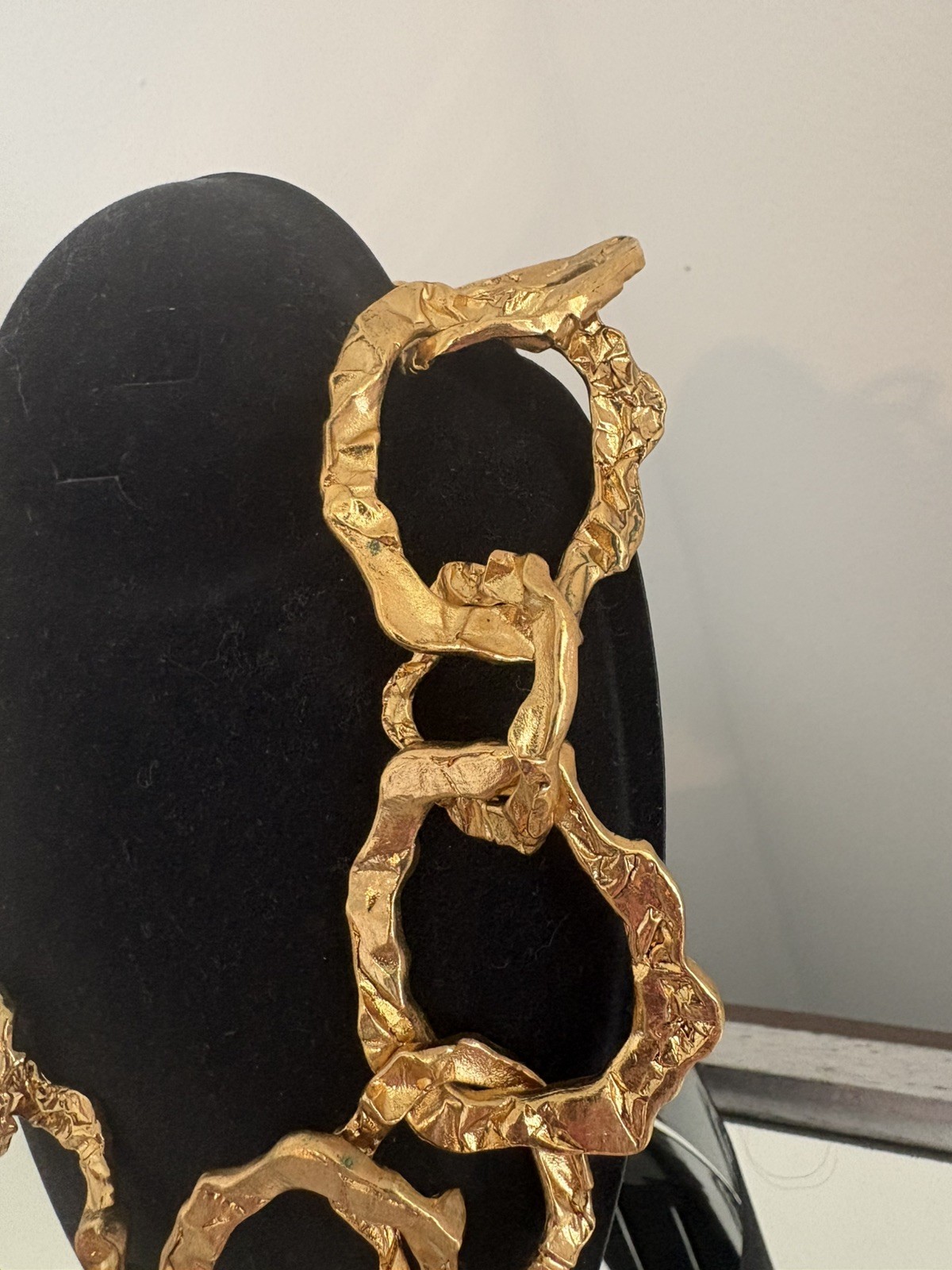 Oscar De La Renta Gold-tone Stone Jagged oversized loop Necklace