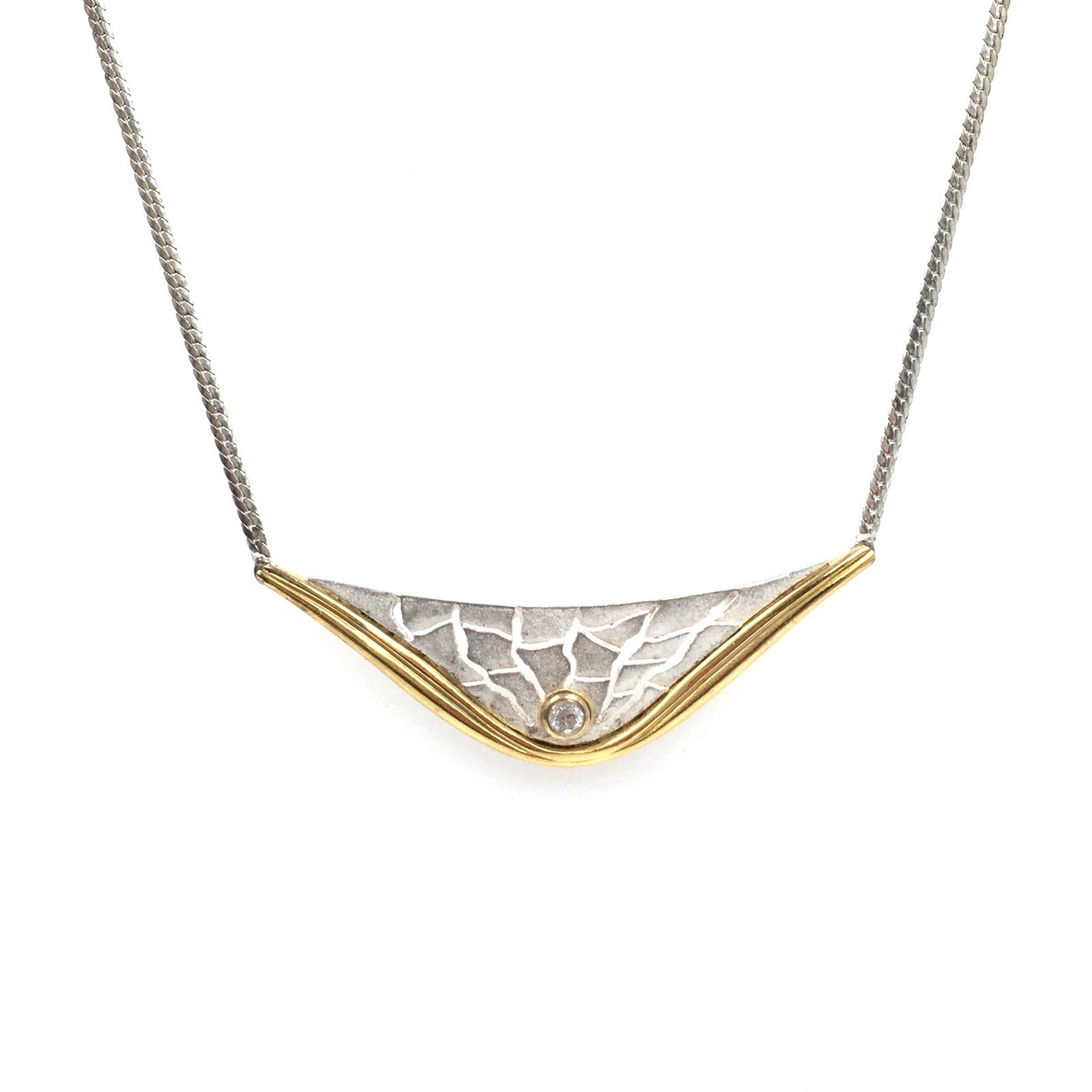 42cm 925 silver necklace choker silver chain vintage jewelry some gold plated