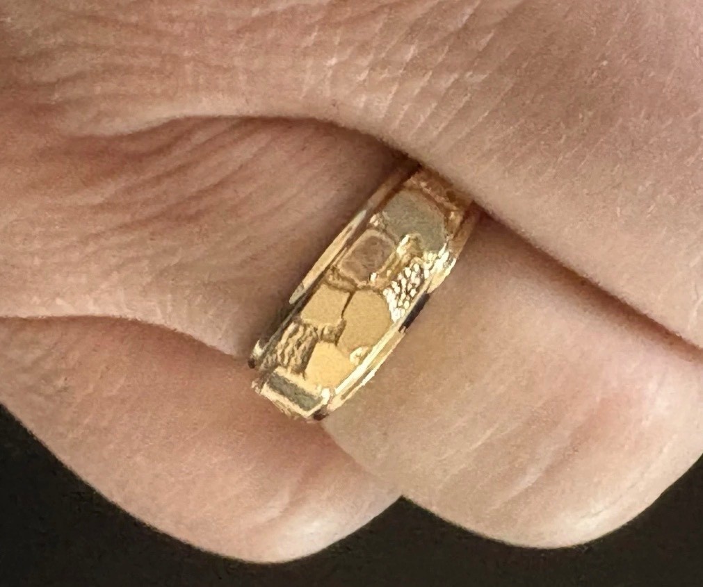 Mens 14k Gold Nugget Ring