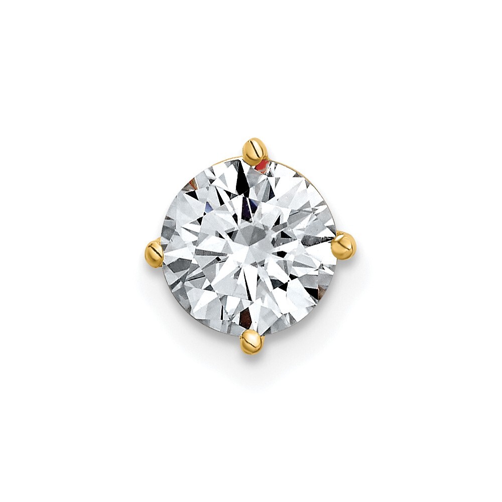 14K Gold 1ct. 6.5mm Round G H I True Light Moissanite Solitaire Slide Pendant