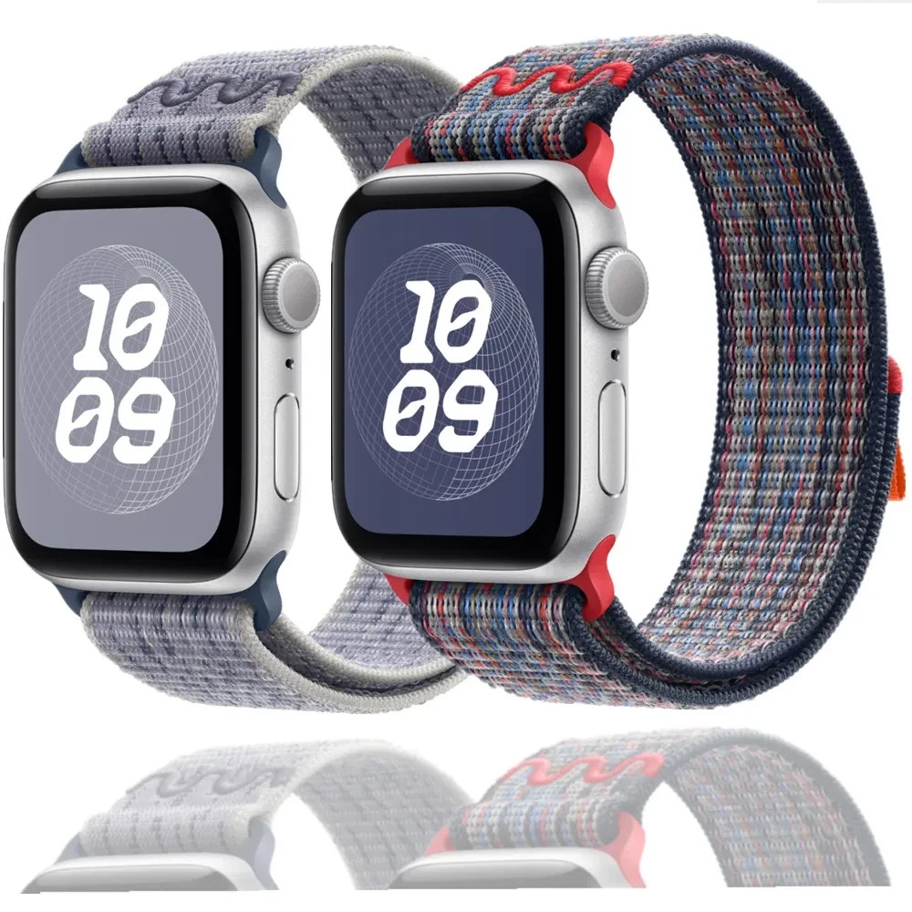 Straps for Apple Watch Band 45mm 46mm 42mm 49mm 44mm for Nike Nylon Sport Loop B