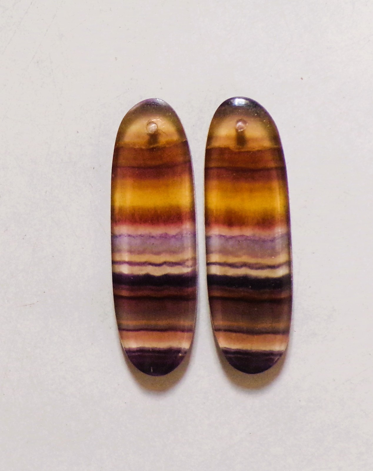 35.70 Cts Natural Fluorite Drilled Cabochon Match Pair Gemstone 36X11.3MM 55