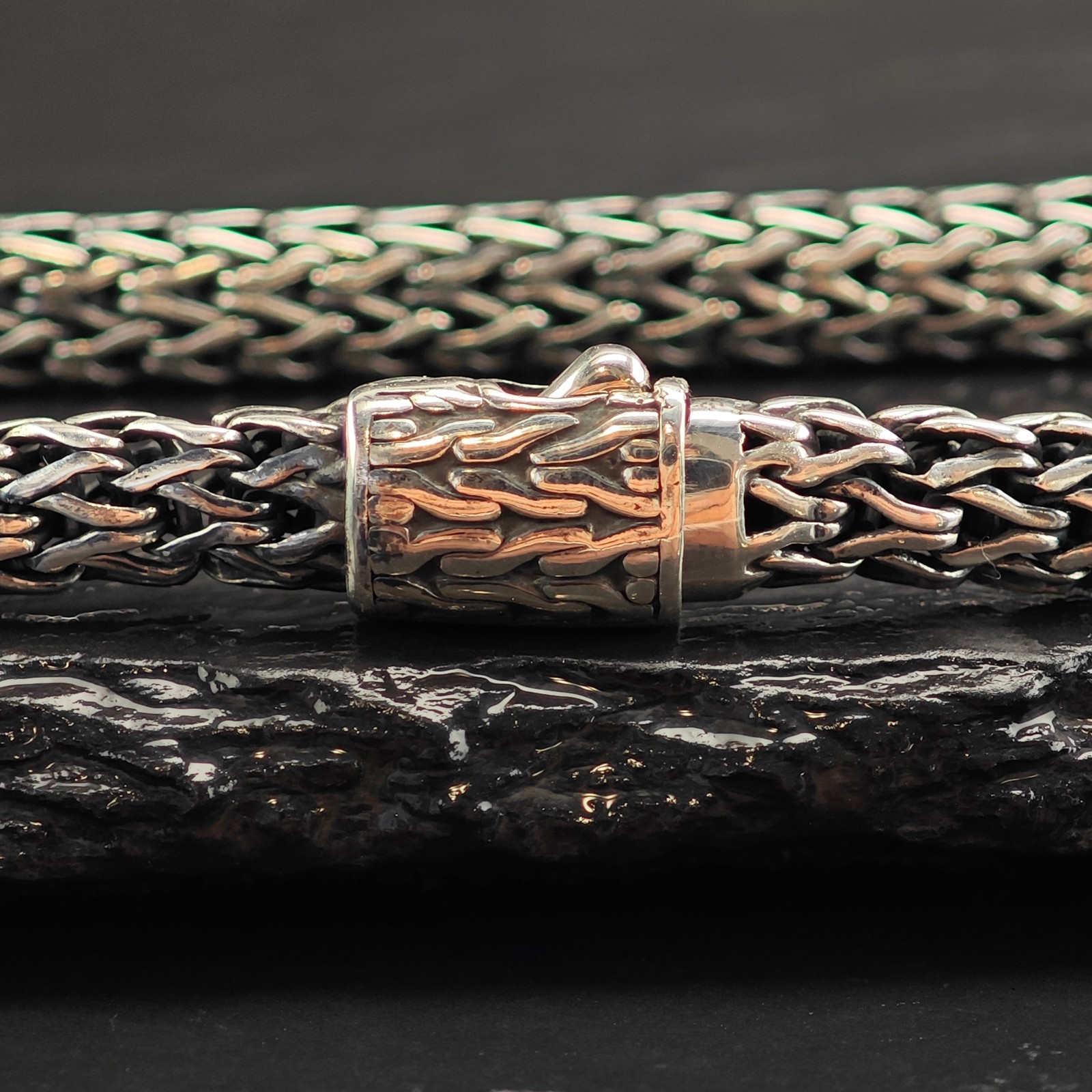 6mm John Hardy Wheat Chain Sterling Silver Bracelet 8 1/4″ BR3100