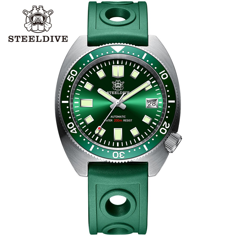 STEELDIVE SD1977 Mens 42mm 200M Automatic Dive Watch NH35 Sapphire Steel