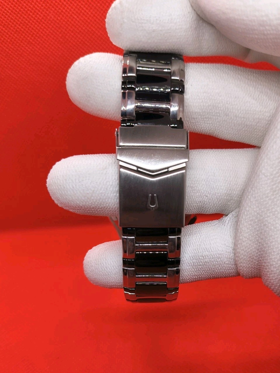 Bulova Marine Star Chronograph Wrist Watch C975505 Stainless Steel Black 2 tone