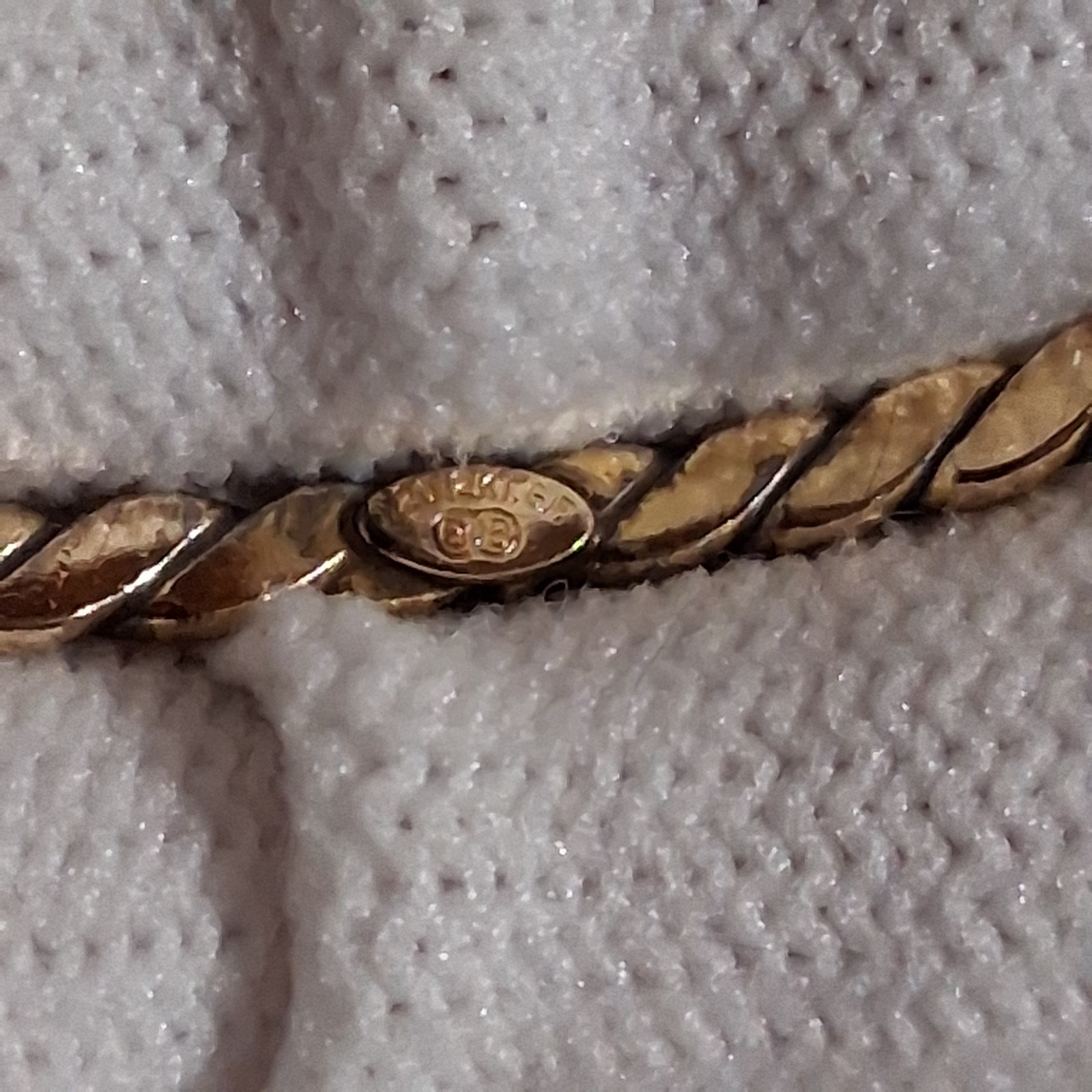 Vintage 1/20 12K Gold Filled Twisted Rope Bangle Bracelet BB Maker Mark 5.83g