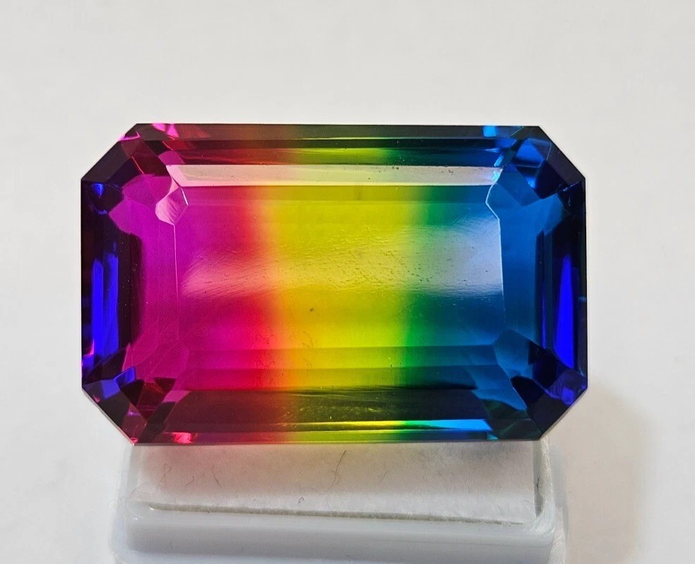 Bi-Colour Ametrine Natural Emerald Cut 79+ Ct Loose Gemstone EGL Certified