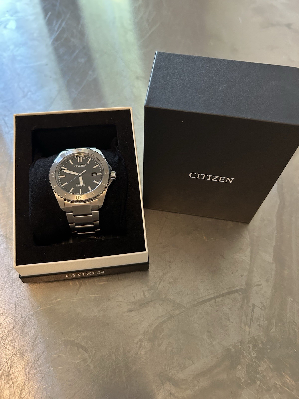 Citizen Brycen Eco-Drive Black Dial Super Titanium Men’s Watch AW1840-50E