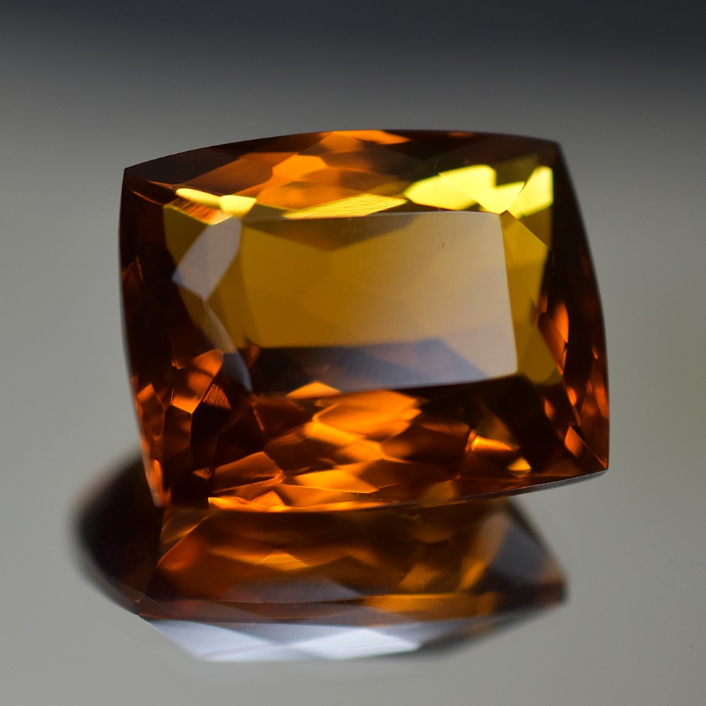 Natural Fire Orange Topaz Pendant Size Certified 60 Ct Cushion Loose Gemstone