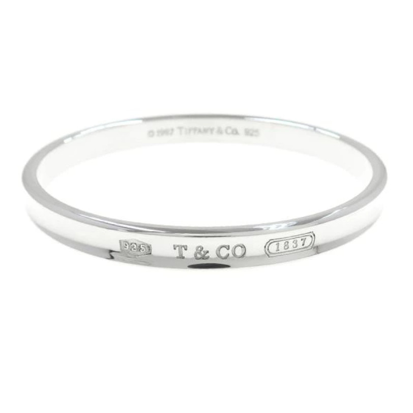 Tiffany & Co. 1837 Bangle Bracelet 7.3″ Silver 925 Auth #3372