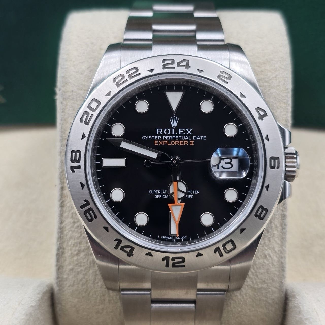 PAPERS 2019 Rolex Explorer II Black Orange Steel 42mm Watch 216570 BOX