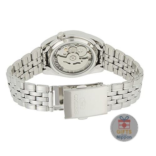 Seiko SNK361K1 Men’s Automatic Stainless Steel Watch Day Date Skeleton Back
