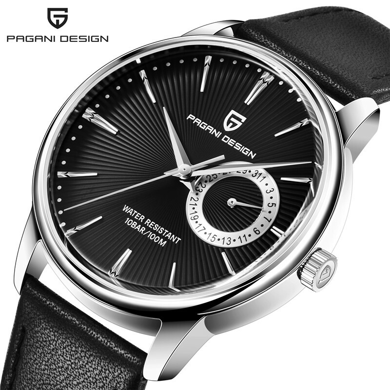 Top Brand PAGANI DESIGN Men Watch VH65 Japan Quartz Wristwatch Leather Bracelet