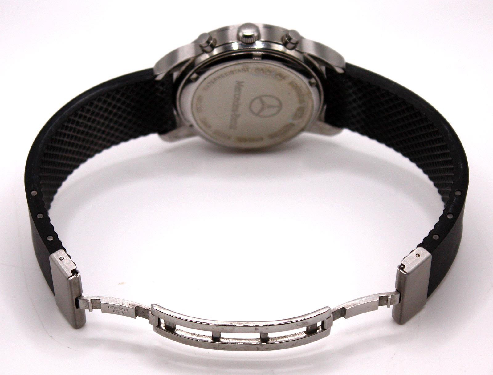 Men’s Mercedes Benz Watch 467-280 Black Dial, Date, Chrono Resin Band