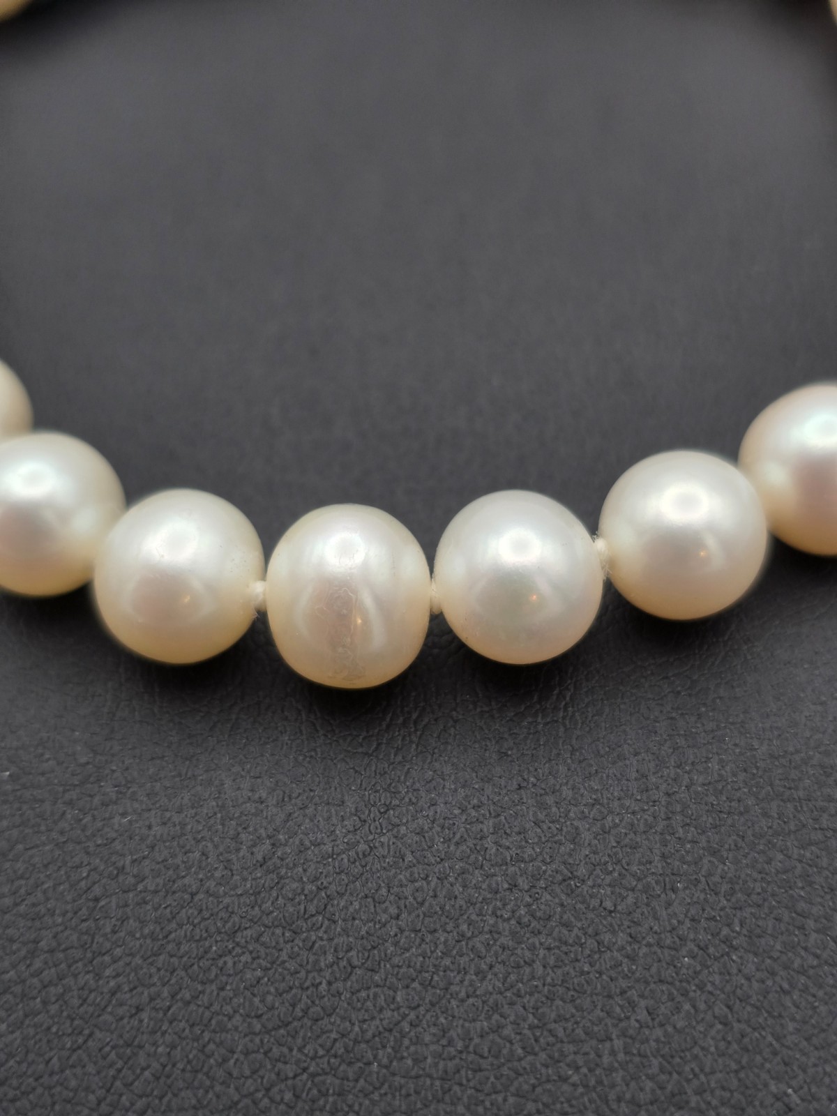 LAGOS Luna Pearl Strand Sterling Silver Bracelet w Box & Storage Pouch — 7.5″