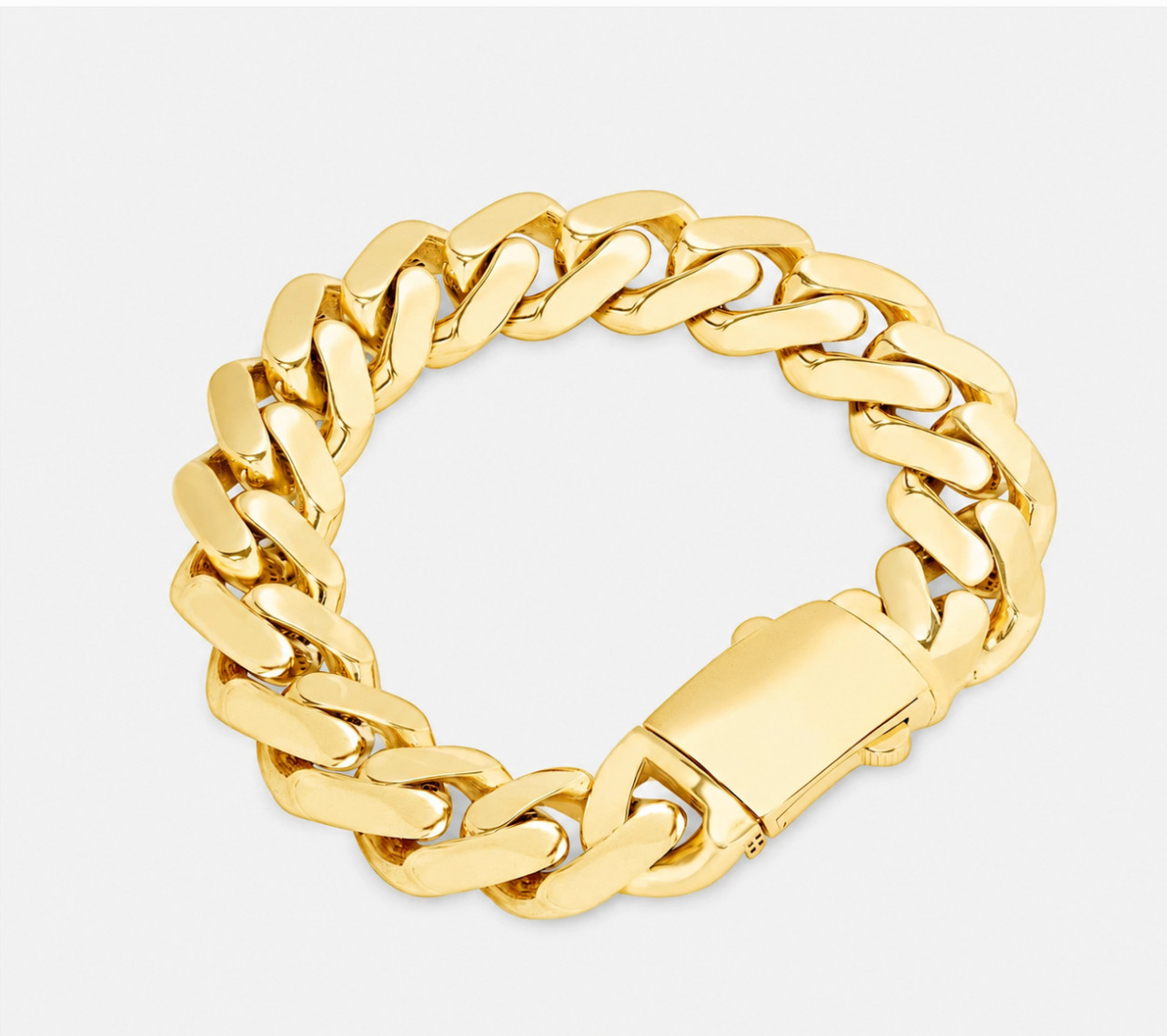 Real Miami Cuban Royal Link Bracelet Box Clasp 17mm 10K Yellow Gold 26.90 gms 9″