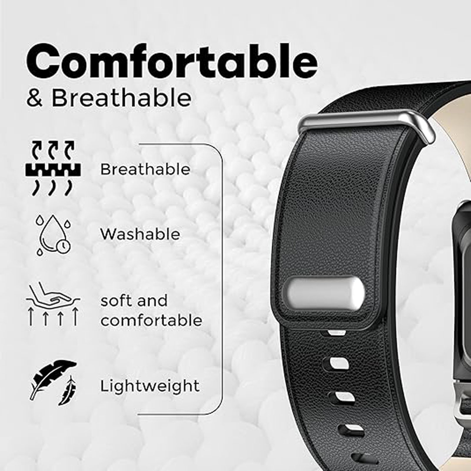 For Whoop 5.0/5.0MG Business PU Leather Wristband Strap Breathable Replacement