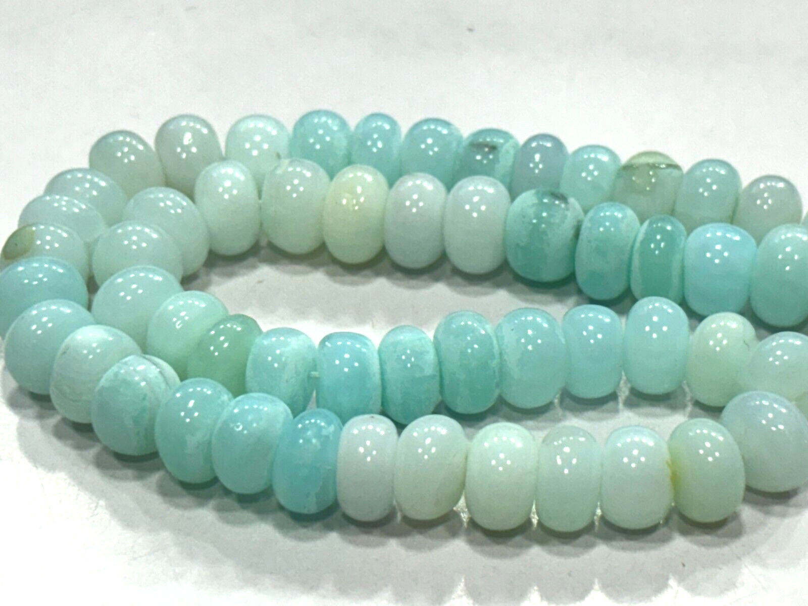 Peruvian Opal Roundelle Smooth 8.5-9 mm Gemstone Beads 16 Inch 1 Strands