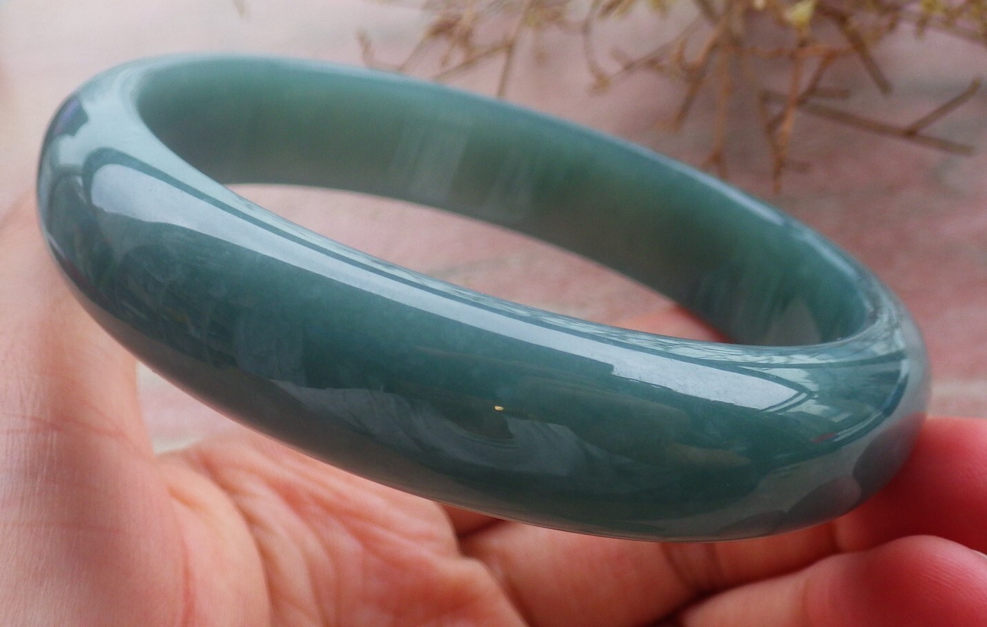 Video Certified Icy Green Natural A JADE Jadeite Bangle Bracelet 69mm 203073 AS