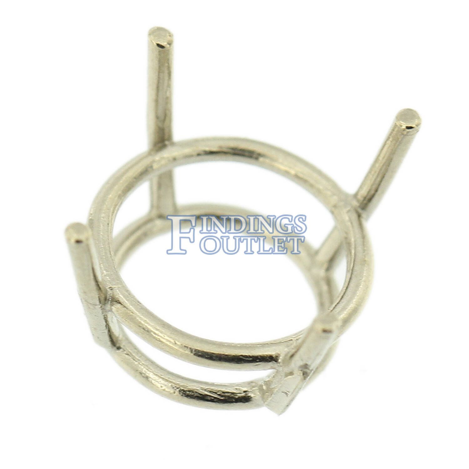 14K White Gold Round Wire Basket Setting Mounting 4 Prong 0.02ct – 38.00ct