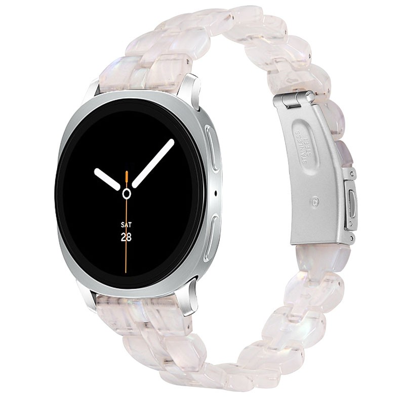 For Samsung Galaxy Watch 8/8 Classic Luxury Resin Stainless Steel Watch Band
