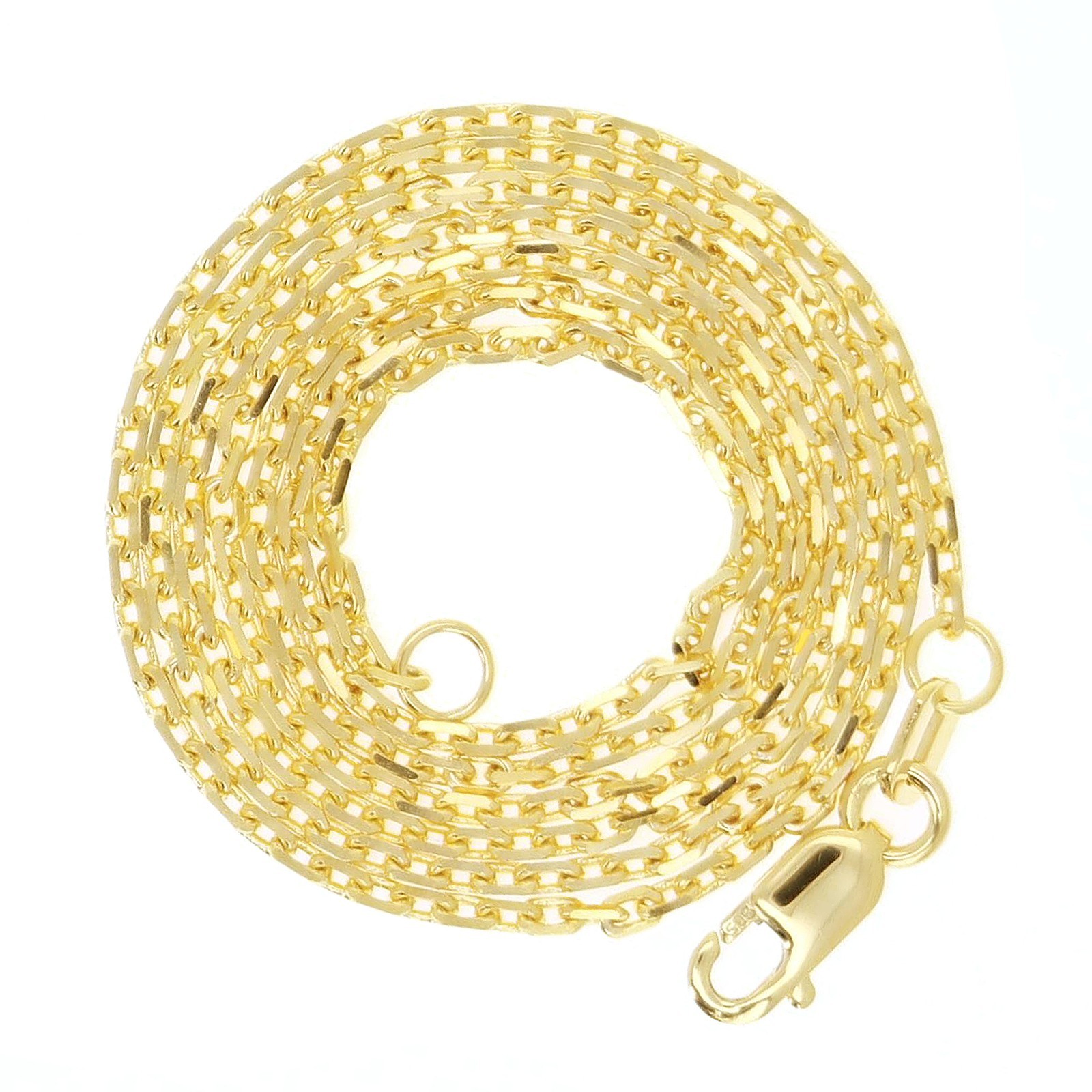 Italian 14k Yellow Gold Solid Anchor Cable Link Chain Necklace 22″ 1.5mm 4.1gram