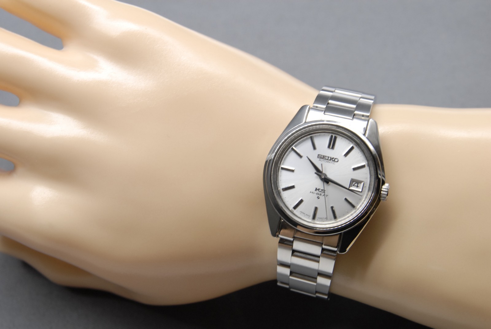 1968 [N MINT] Vintage KING SEIKO 5625-7000 KS Hi-Beat 35mm Silver AT Men’s Watch