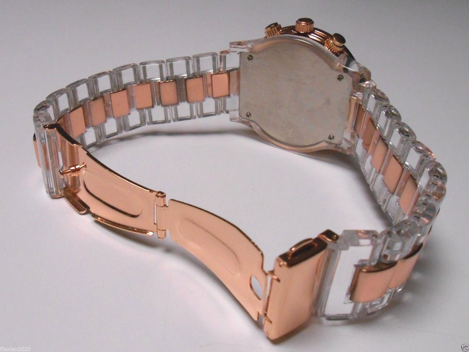NEW FANCY Women Quartz Wrist Watch Rose Golden Watch Face Crown 3 Hands Resin