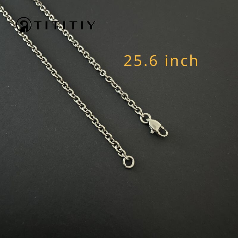 New Pure Titanium Necklace O-Chain Wide 3mm be antiallergic Easy To Match 25.6″
