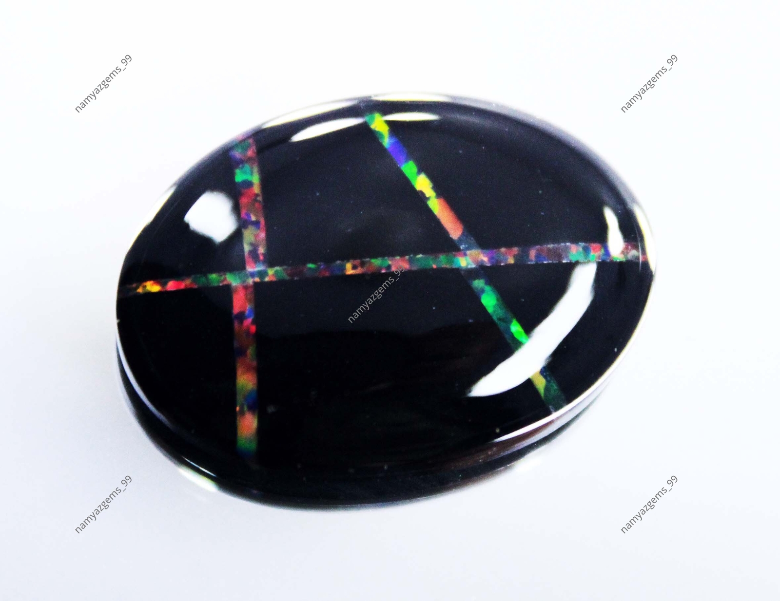 17.90 Ct Natural Doublet Onyx Opal Multi Color CERTIFIED Loose Gemstone