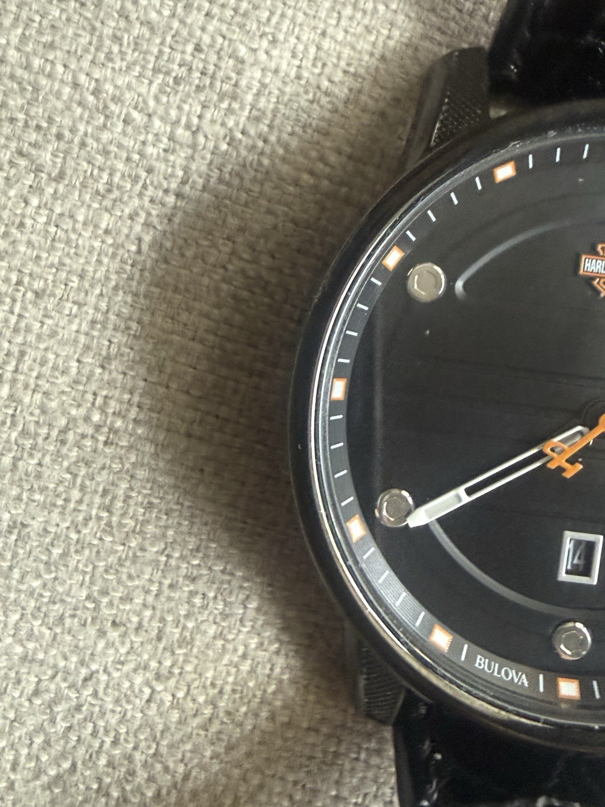 Bulova Harley Davidson Men’s Quartz Black Dial Leather Strap Watch 78B153