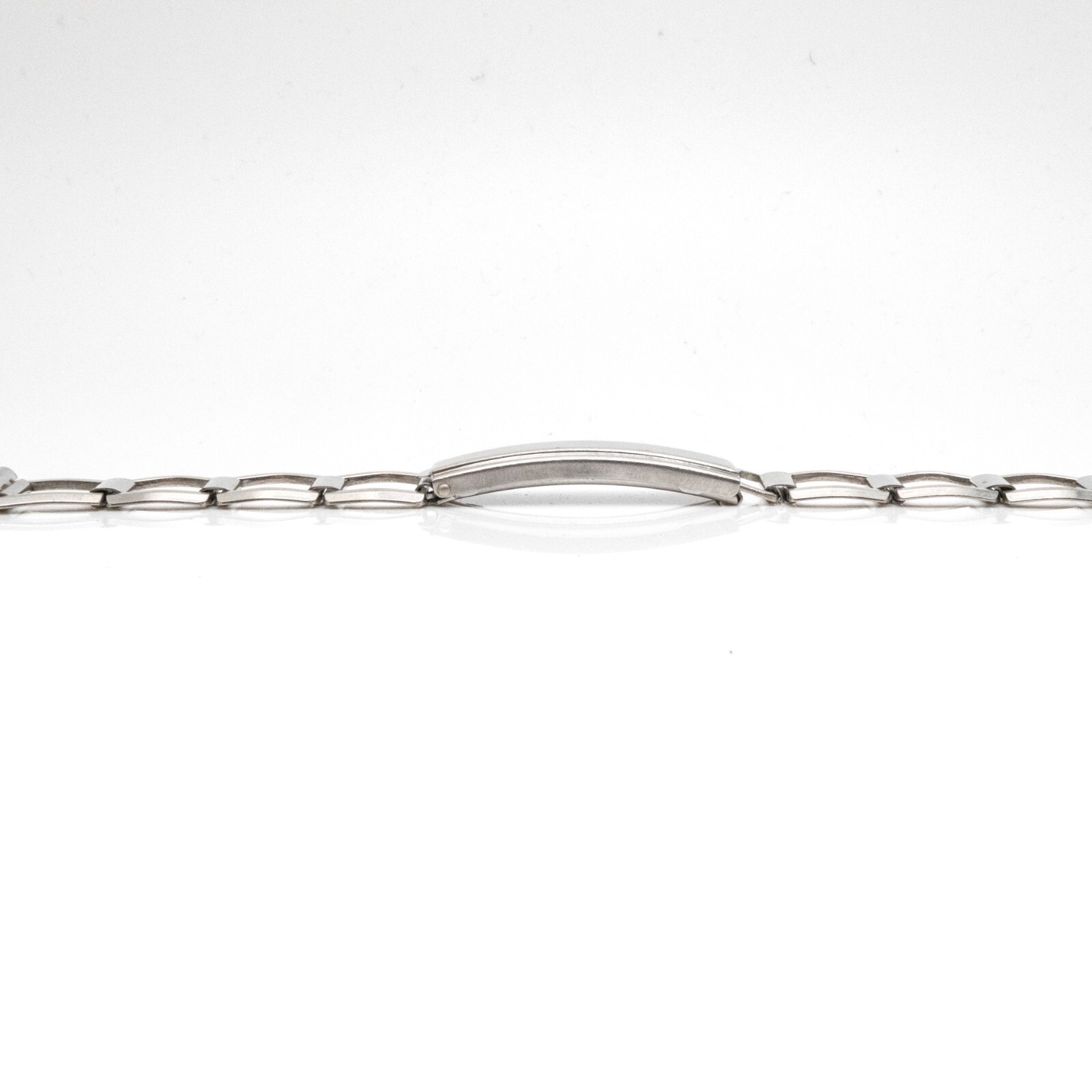 Vintage Saber 13.9 mm stainless steel open link watch bracelet w/trifold clasp