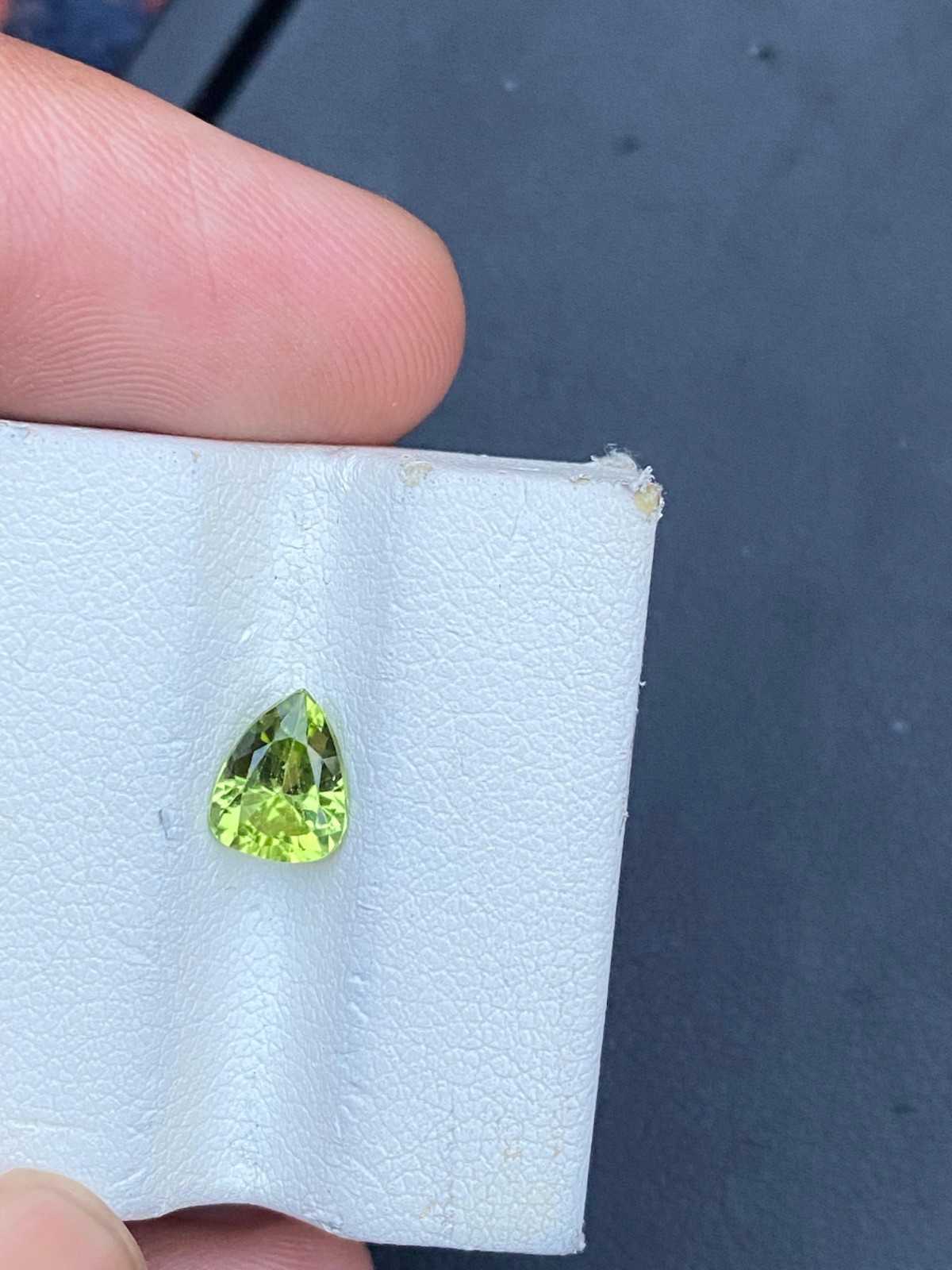 0.95Ct Natural cut peridot pear shape loose Gemstone From Pakistan