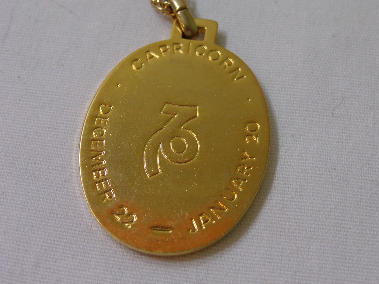 Vintage Gold Tone Swank Pendant & Necklace Zodiac Capricorn Horoscope New NOS